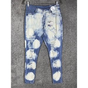 Ujeans Bleached‎ Distressed Ultra Soft Denim Skinny Jeans Womens Juniors Size 13